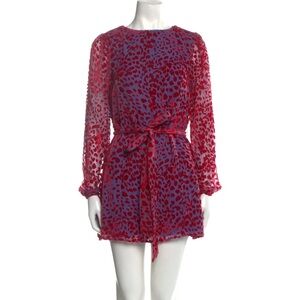 House of Harlow 1960 Red and Blue Dress